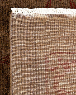 Contemporary Hand-Knotted Overdyed Brown Area Rug 8' 1" x 10' 1"