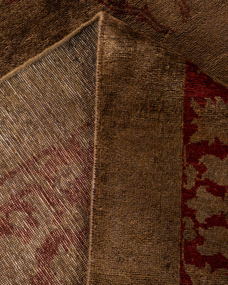 Contemporary Hand-Knotted Overdyed Brown Area Rug 8' 1" x 10' 1"