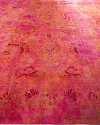 Contemporary Fine Vibrance Pink Wool Area Rug - 10' 4" x 13' 6"