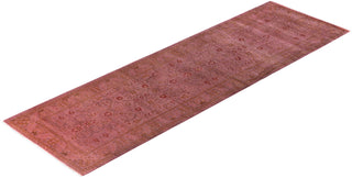 Overdyed Hand-Knotted Wool Modern-Contemporary Pink Runner 2' 7" x 8' 6"