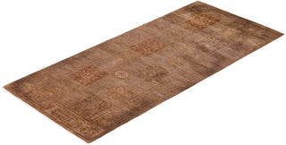 Overdyed Hand-Knotted Wool Modern-Contemporary Beige Runner 2' 7" x 6' 0"