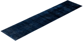 Overdyed One-of-a-Kind Wool Navy Runner 2' 6" x 11' 4"