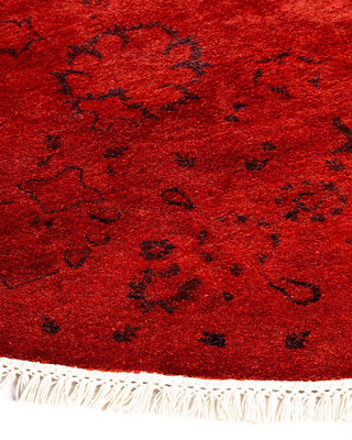 Fine Vibrance, One-of-a-Kind Hand-Knotted Area Rug - Orange, 6' 1" x 6' 1" - Solo Rugs