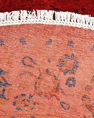 Fine Vibrance, One-of-a-Kind Hand-Knotted Area Rug - Orange, 6' 1" x 6' 1" - Solo Rugs