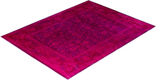 Contemporary Overyed Wool Hand Knotted Purple Area Rug 9' 5" x 12' 3"