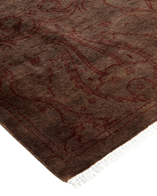 Contemporary Fine Vibrance Brown Wool Area Rug - 9' 5" x 11' 8"