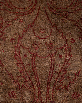 Contemporary Fine Vibrance Brown Wool Area Rug - 9' 5" x 11' 8"