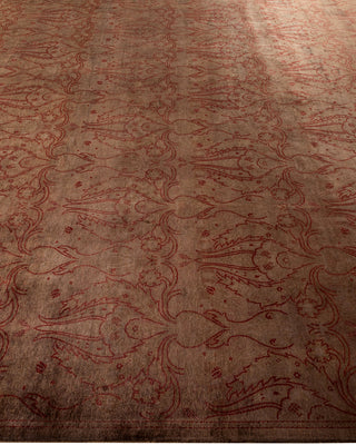 Contemporary Fine Vibrance Brown Wool Area Rug - 9' 5" x 11' 8"