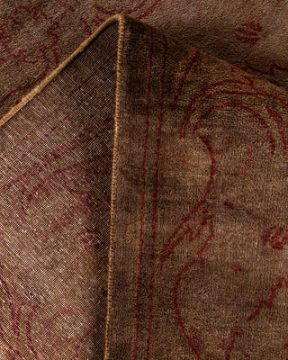 Contemporary Fine Vibrance Brown Wool Area Rug - 9' 5" x 11' 8"