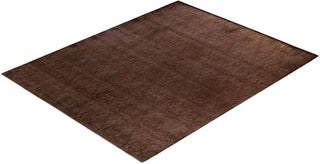 Contemporary Fine Vibrance Brown Wool Area Rug - 9' 5" x 11' 8"