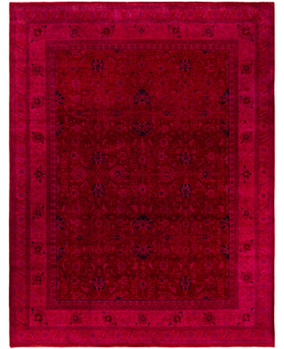 Contemporary Overdyed Wool Hand Knotted Pink Area Rug 9' 2" x 12' 1"