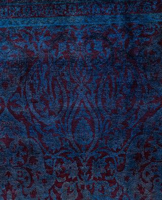 Overdyed One-of-a-Kind Wool Blue Square Area Rug 5' 10" x 6' 2"