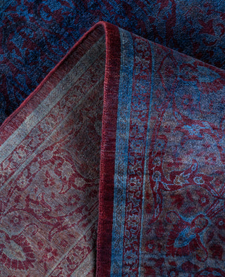 Overdyed One-of-a-Kind Wool Blue Square Area Rug 5' 10" x 6' 2"