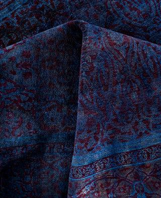 Overdyed One-of-a-Kind Wool Blue Square Area Rug 5' 10" x 6' 2"