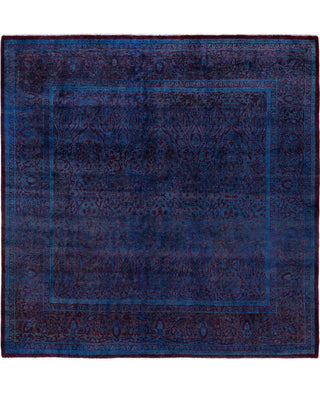 Overdyed One-of-a-Kind Wool Blue Square Area Rug 5' 10" x 6' 2"