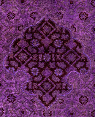 Overdyed Hand-Knotted Wool Modern-Contemporary Purple Area Rug 6' 3" x 9' 2"