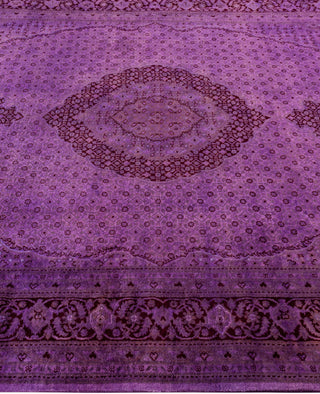 Overdyed Hand-Knotted Wool Modern-Contemporary Purple Area Rug 6' 3" x 9' 2"