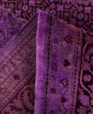Overdyed Hand-Knotted Wool Modern-Contemporary Purple Area Rug 6' 3" x 9' 2"
