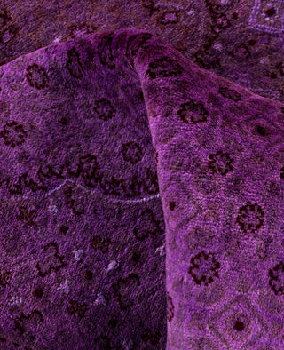 Overdyed Hand-Knotted Wool Modern-Contemporary Purple Area Rug 6' 3" x 9' 2"