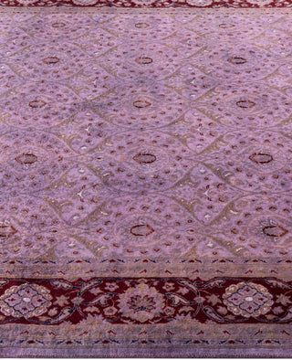 Overdyed Hand-Knotted Wool Modern-Contemporary Purple Area Rug 6' 3" x 9' 7"