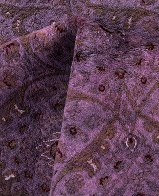 Overdyed Hand-Knotted Wool Modern-Contemporary Purple Area Rug 6' 3" x 9' 7"
