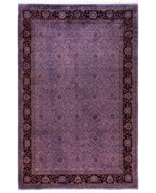 Overdyed Hand-Knotted Wool Modern-Contemporary Purple Area Rug 6' 3" x 9' 7"
