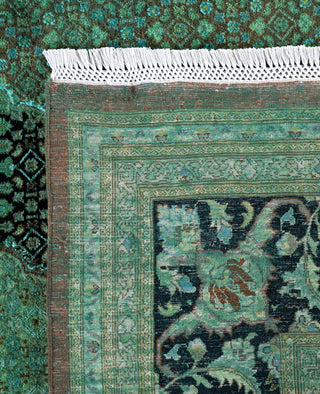 Overdyed Hand-Knotted Wool Modern-Contemporary Green Area Rug 8' 10" x 12' 7"