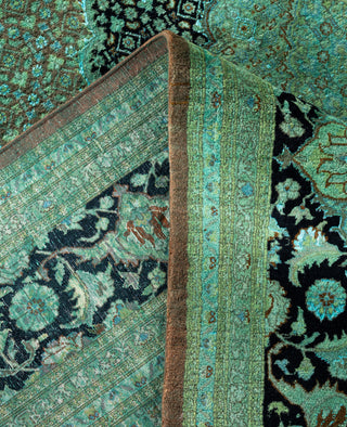 Overdyed Hand-Knotted Wool Modern-Contemporary Green Area Rug 8' 10" x 12' 7"