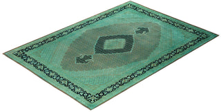 Overdyed Hand-Knotted Wool Modern-Contemporary Green Area Rug 8' 10" x 12' 7"