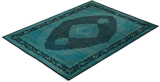 Modern Overdyed Hand Knotted Wool Green Area Rug 9' 0" x 12' 2"