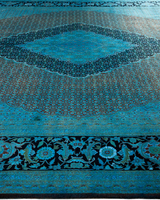 Contemporary Fine Vibrance Blue Wool Area Rug - 10' 2" x 14' 9"
