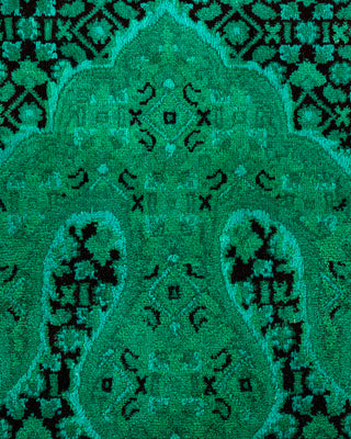 Contemporary Hand Knotted Overdyed Green Area Rug 9' 10" x 14' 8"