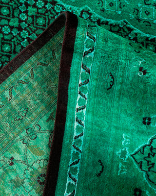Contemporary Hand Knotted Overdyed Green Area Rug 9' 10" x 14' 8"