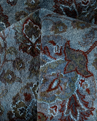 Contemporary Hand-Knotted Overdyed Gray Area Rug 4' 1" x 6' 6"