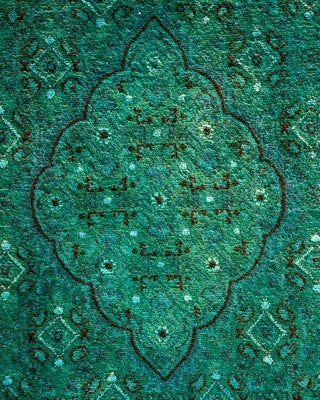 Contemporary Hand-Knotted Overdyed Blue Area Rug 4' 1" x 6' 9"
