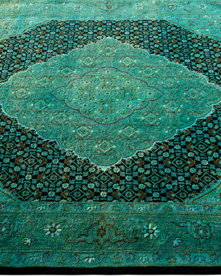 Contemporary Hand-Knotted Overdyed Blue Area Rug 4' 1" x 6' 9"