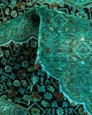 Contemporary Hand-Knotted Overdyed Blue Area Rug 4' 1" x 6' 9"