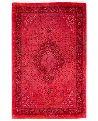 Overdyed Hand-Knotted Wool Modern-Contemporary Pink Area Rug 4' 1" x 6' 4"