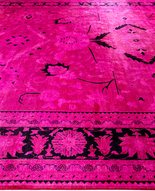 Overdyed One-of-a-Kind Wool Pink Area Rug 12' 1" x 17' 8"