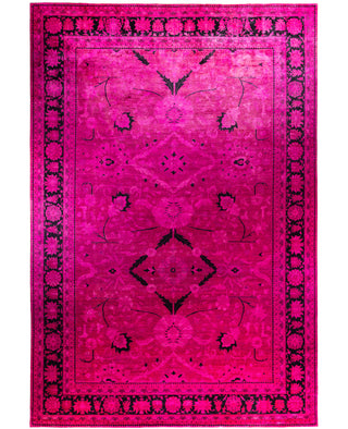 Overdyed One-of-a-Kind Wool Pink Area Rug 12' 1" x 17' 8"