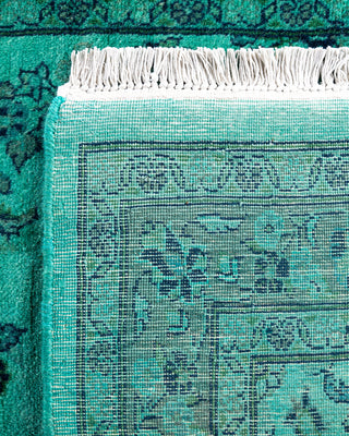 Contemporary Hand-Knotted Overdyed Blue Runner 2' 7" x 15' 3"