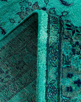 Contemporary Hand-Knotted Overdyed Blue Runner 2' 7" x 15' 3"
