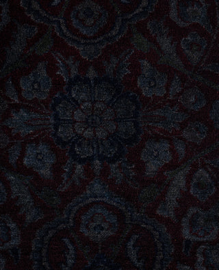 Contemporary Overdyed Wool Hand Knotted Black Round Area Rug 8' 1" x 8' 1"