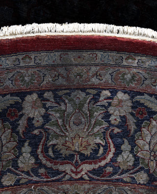 Contemporary Overdyed Wool Hand Knotted Black Round Area Rug 8' 1" x 8' 1"