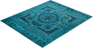 Contemporary Overdyed Wool Hand Knotted Green Area Rug 8' 3" x 9' 8"