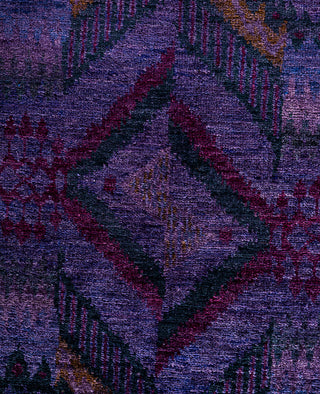 Overdyed Hand-Knotted Wool Modern-Contemporary Purple Area Rug 8' 3" x 10' 1"