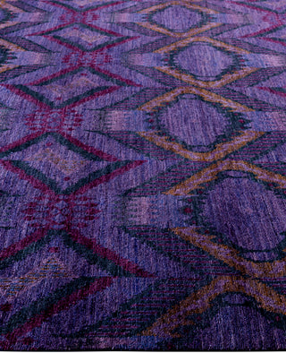 Overdyed Hand-Knotted Wool Modern-Contemporary Purple Area Rug 8' 3" x 10' 1"