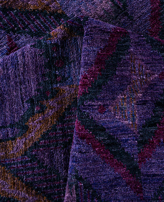 Overdyed Hand-Knotted Wool Modern-Contemporary Purple Area Rug 8' 3" x 10' 1"