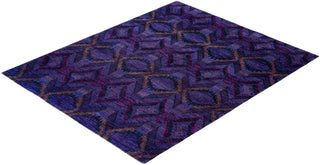 Overdyed Hand-Knotted Wool Modern-Contemporary Purple Area Rug 8' 3" x 10' 1"