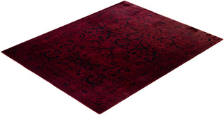 Modern Overdyed Hand Knotted Wool Red Area Rug 8' 1" x 9' 10"